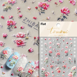 Retro Rose Gold Photo Frame Dried Flower Delicate Totem 3D Self Adhesive Nail Art Stickers 5D Shiny Rhinestone Manicure Decals (ONLINE ORDER ONLY)