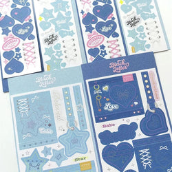Korean Ins Creative Denim Pattern Stickers Scrapbooking Idol Album Decoration Sticker Aesthetic Personalized Kawaii Stationery (ONLINE ORDER ONLY)