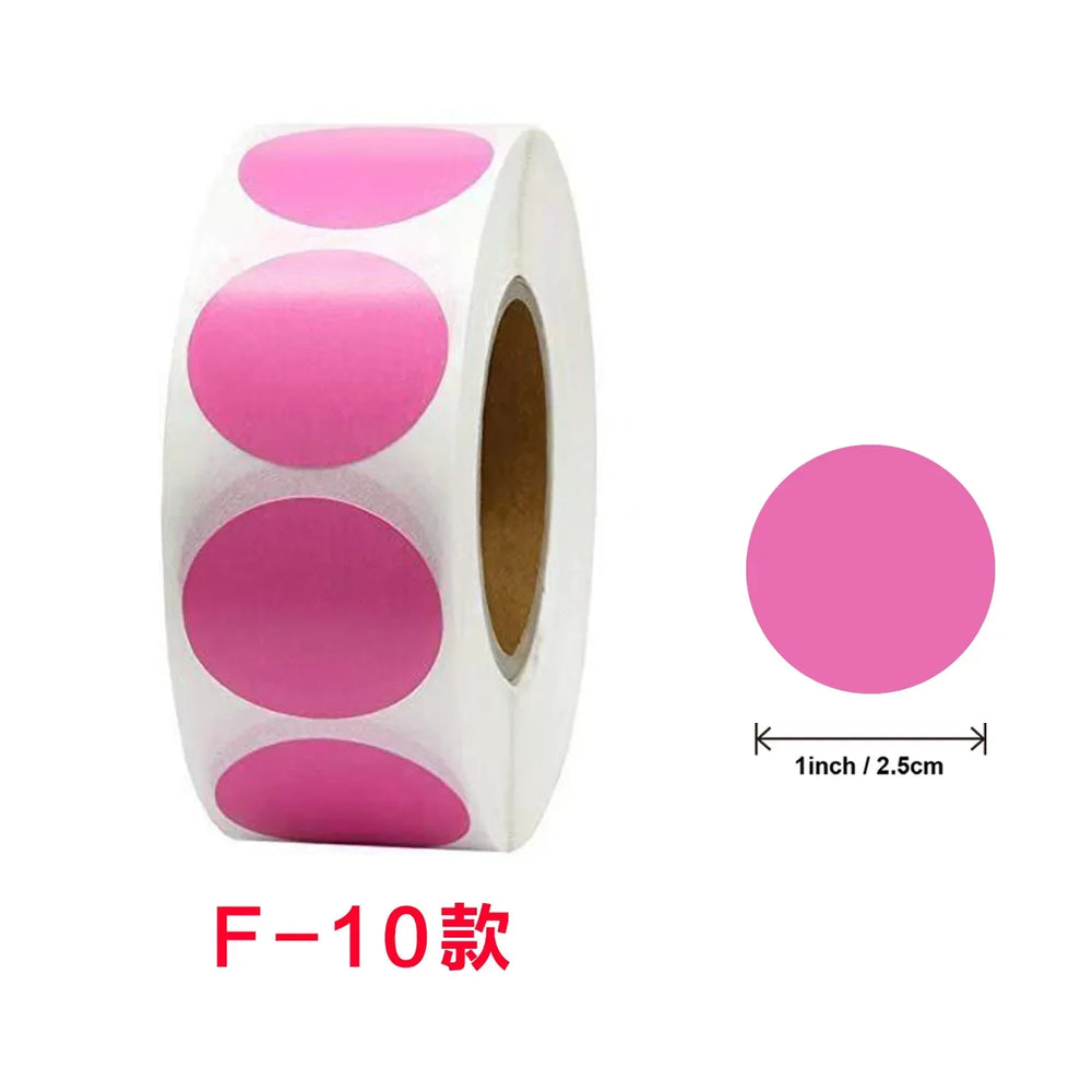 500/1000pcs/ roll Color Dot Stickers Removable 1.3cm Chroma Label for Inventory Organize,File Classification Stationery Sticker (Online Order Only)