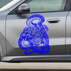 Anime Detachment Car Stickers Tiger And Snake Body Big Picture Decoration Movement Style Die Cutting Waterproof PVC Vinyl Decals (ONLINE ORDER ONLY)
