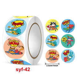 New  Sticker  Dog Cat Kids Reward Sticker Yellow Labels Happy Animal dog   Sticker Kids Toys School Teacher Student Stationery (Online Order Only)