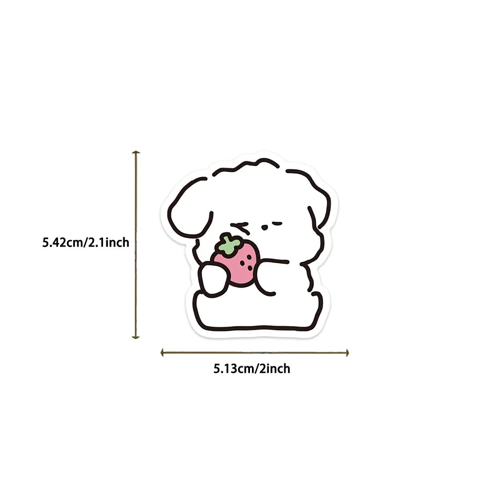 50PCS Kawaii yowoyowoo Sticker Puppy Dog Cute Cartoon Stickers Decals Phone Laptop Guitar Car Bottle Luggage Children Gift (Online Order Only)