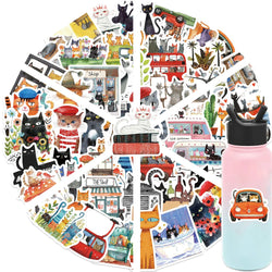 50PCS Cat Meme Funny Animals Stickers Art Toy DIY Kids Notebook Luggage Motorcycle Laptop Refrigerator Decals Graffiti (Online Order Only)