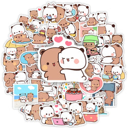 Bubu and Dudu Stickers Cute Bear Couple DIY Toy Doodles Decorative Graffiti Decal for Phone Laptop Bottles Scrapbook Waterproof (Online Order Only)