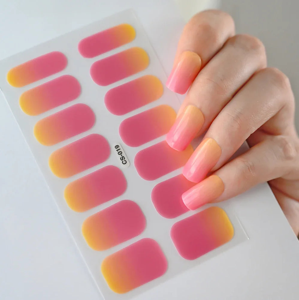 14Tips Solid Color Stickers Nail Art Supplies European & American Simple Decals Oil Film Decals Press on Nails Stickers Designer (ONLINE ORDER ONLY)
