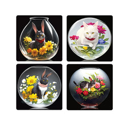 100-500pcs Cartoon Cat Stickers Square Adhesive Labels For Kids Children Teacher Prize Business Gift Wraps Decorative Stickers (ONLINE ORDER ONLY)