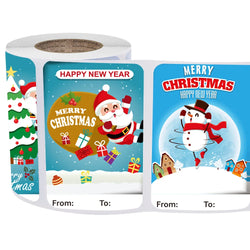 50-250Pcs Christmas Snowman Adhesive Labels Stickers Decoration Paper Scrapbooking Seal Thank You Stickers Stationery Supplies (Online Order Only)