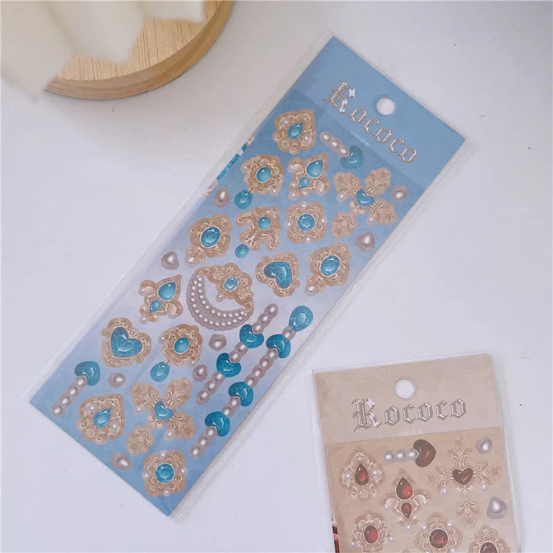 Cute Love Gem Pearl Stickers Diary Scrapbooking DIY Album Decoration Sticker Aesthetic Personalized INS Kawaii Korean Stationery (ONLINE ORDER ONLY)