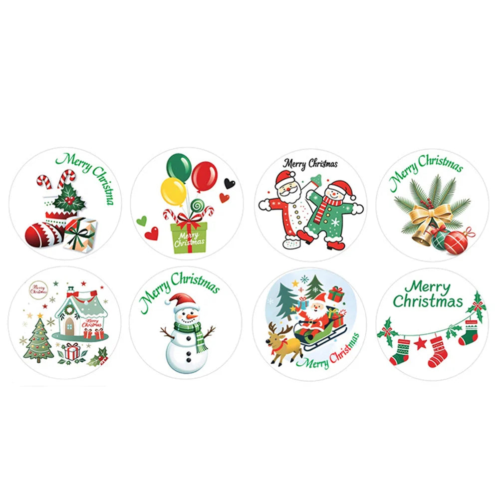100-500pcs Merry Christmas Stickers Christmas Theme Seal Labels Stickers For DIY Gift Baking Package Envelope Stationery Decor (ONLINE ORDER ONLY)