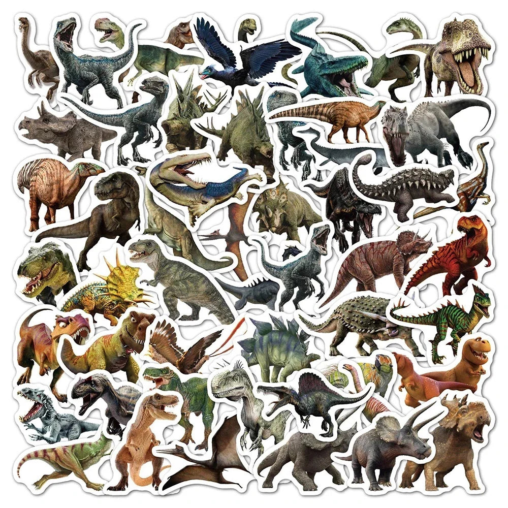 10/30/50PCS Jurassic Dinosaur Movie Stickers Funny Animal Sticker Kids Boys Toy DIY Skateboard Phone Laptop Notebook Bike Decals (Online Order Only)
