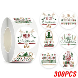 100-500pcs Merry Christmas Stickers 1Inch Santa Merry Tree Festival Sticker For Gift Package Seal Labels Wedding Decoration (ONLINE ORDER ONLY)