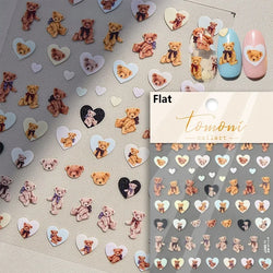 Charming Cherry's Cake Cute Bowknot Pink Blue Bear Flower Bouquet Strawberry Adhesive Nail Art Sticker Rhinestone Manicure Decal (Online Order Only)