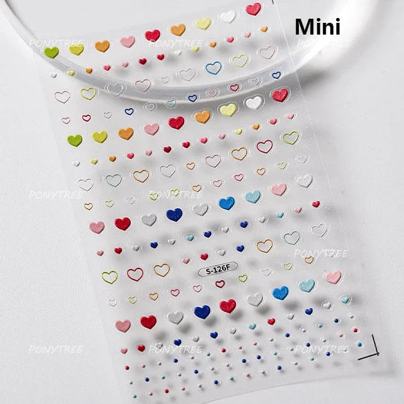 Line Love Heart Arc French Romantic Curve Punk Attitudinal Hollow Geometric Figure Adhesive Nail Art Stickers Manicure Decals (Online Order Only)