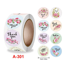 50-500pcs Floral Thank You Stickers Scrapbooking Label For Gift Decoration Wedding Sticker Package Seal Labels Custom Sticker (ONLINE ORDER ONLY)