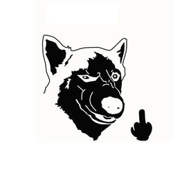 Car Sticker Funny Cool Serious Husky Dog Flipping Finger Car Truck SUV Laptop Cover Scratches Decal Accessories (ONLINE ORDER ONLY)