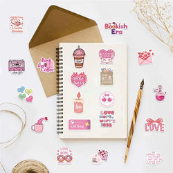 10/30/50PCS Cartoon Pink Love PVC Sticker Aesthetic Children's Stationery Sticky DIY Decoration Scrapbooking School Supplies (Online Order Only)