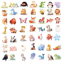 10/30/50PCS Cartoon Smile Animal PVC Sticker Aesthetic Decoration Scrapbooking Korean Stationery School Supplies for Kids (ONLINE ORDER ONLY)