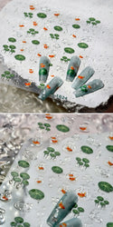 Lotus Flower Leaf Goldfish Ripple Wavelet Water Droplet Lotus Pond Brocaded Carp Self Adhesive Nail Art Stickers Manicure Decals (Online Order Only)