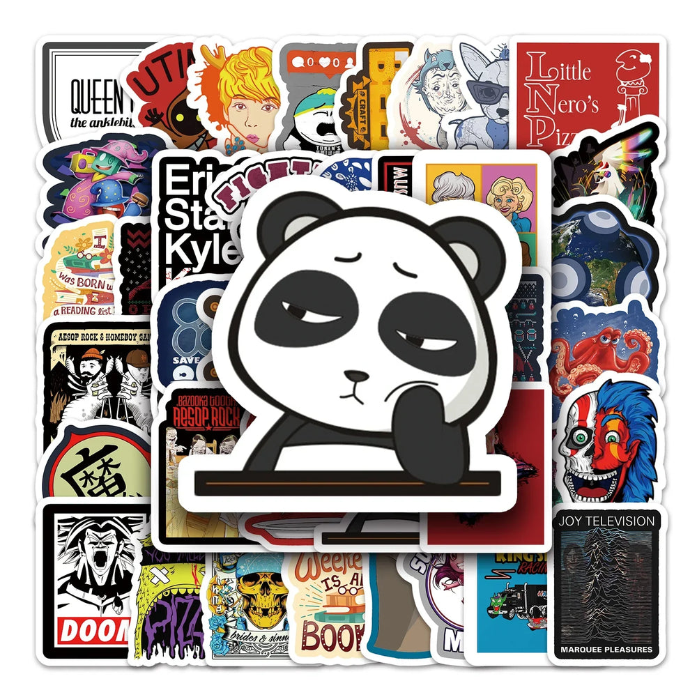 50Pcs Cartoon Waterproof Vinyl Stickers for Skateboard Snowboard Decals (Online Order Only)