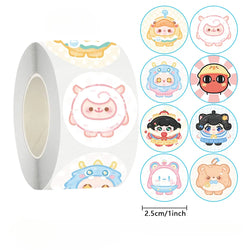 500Pcs/Roll Cartoon Cute Sticker Children Reward Encouragement Sticker Birthday Party Gift Packaging Sealing Decor Lables (Online Order Only)