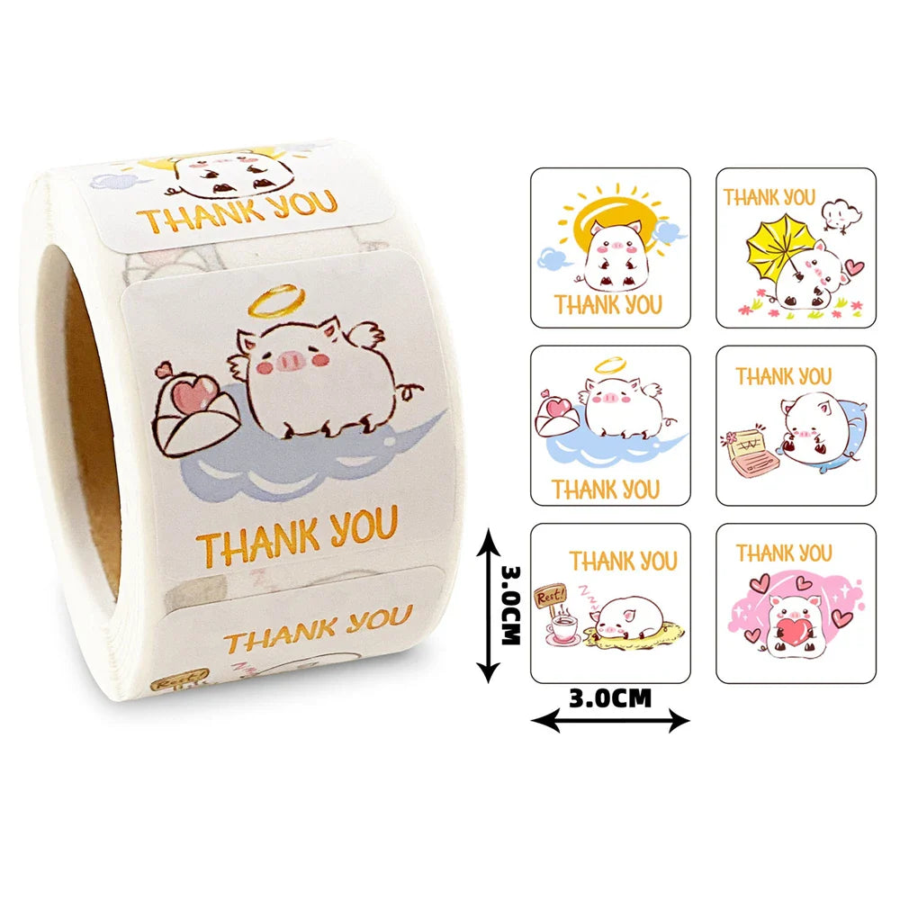 300pcs/Roll Cute Animal Motivational Stickers for Kids Reward & Self-Adhesive Labels for Elementary Students Stationery Stickers (ONLINE ORDER ONLY)