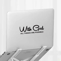 "WITH GOD ALL THINGS ARE POSSIBLE" Car Sticker, Car Styling Decal Classic Christian Automotive Racing Trucks Laptop Decoration (ONLINE ORDER ONLY)