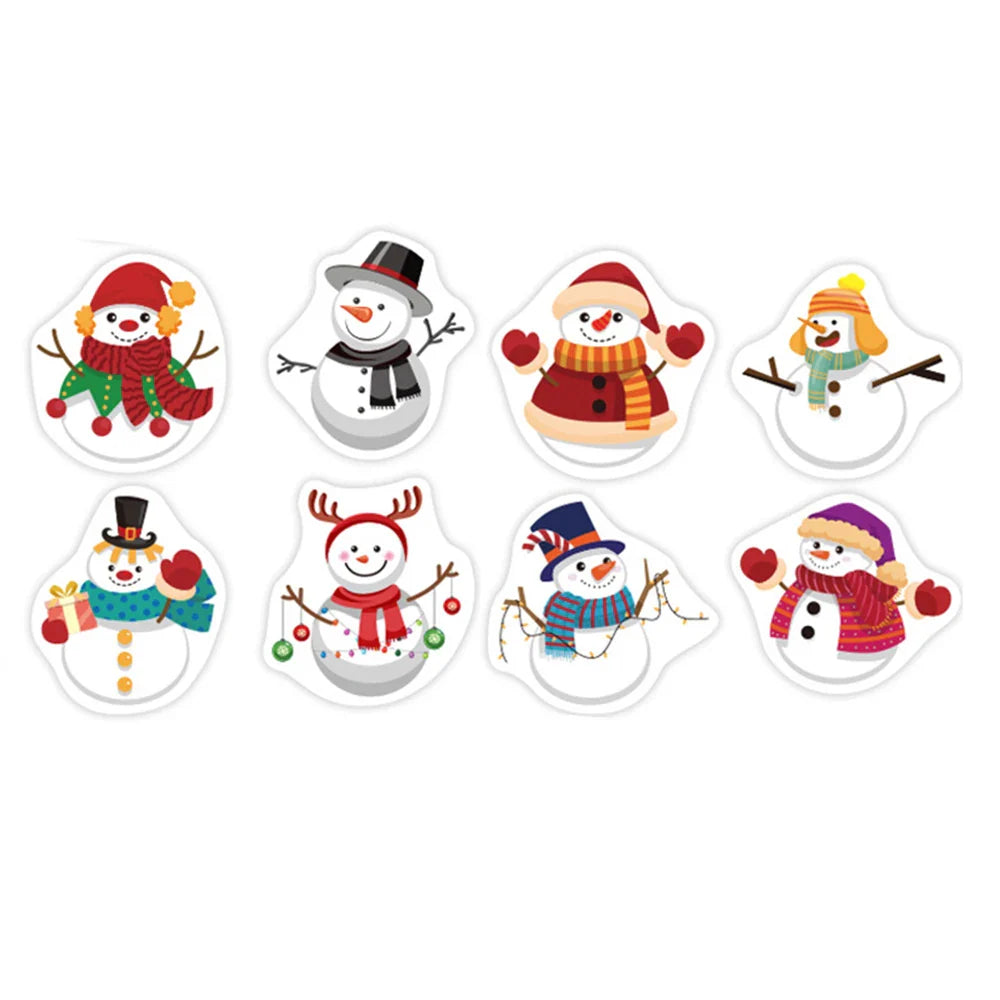 100-500pcs Heterotypic Christmas Themed Animals Stickers 8 Designs 2.5cm/1inch DlY Graffiti Holiday Party Decoration Labels (ONLINE ORDER ONLY)