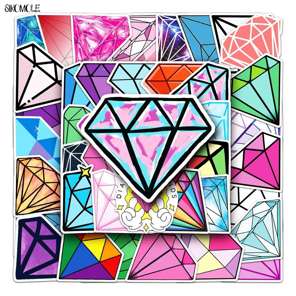 Cartoon Diamond Stickers for Car, Skateboard, Laptop, Phone - 10/30/50PCS (ONLINE ORDER ONLY)