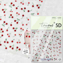 Lovely Mini Red Cherry Jelly Star Sun Fruit Charming Silver 3D 5D Self Adhesive Nail Art Stickers Cute Manicure Decals Wholesale (ONLINE ORDER ONLY)