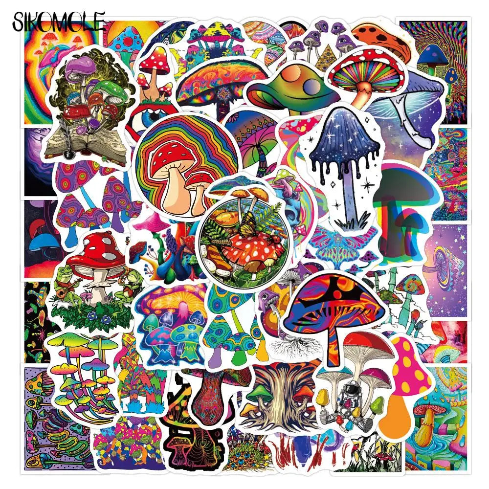 Psychedelic Mushroom Stickers 10/30/50PCS for Car, Skateboard, Phone, Laptop (ONLINE ORDER ONLY)