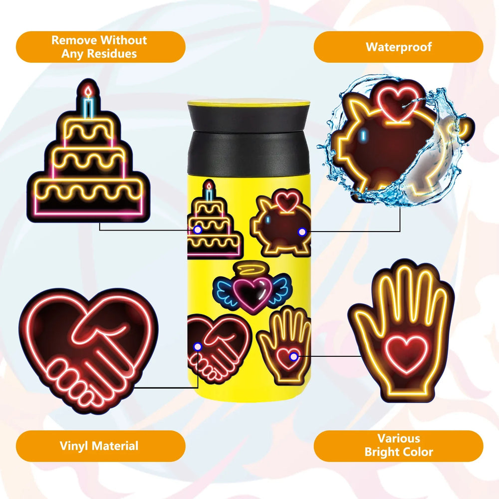 50Pcs New Neon Series Graffiti Stickers Suitable for Laptop Helmets Desktop Decoration DIY Stickers Toys Wholesale (ONLINE ORDER ONLY)