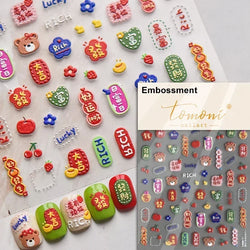 Cookies Chocolate Love Heart Flower Bowknot Rabbit Bunny Lace Bear Star Bouquet Rabbit Adhesive Nail Art Sticker Manicure Decal (ONLINE ORDER ONLY)