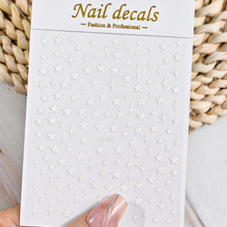 1 Sheet Star Nail Art Stickers 3d Self Adhesive Nail Decals Black White Golden Silver Color Star Design Nail Supplies Accessory (ONLINE ORDER ONLY)