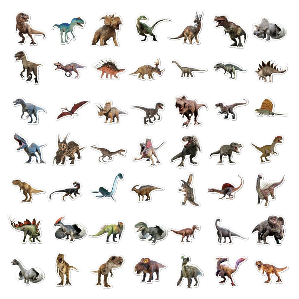 100Pcs Cartoon Dinosaur Stickers DIY Mobile Phone Case Suitcase Skateboard Graffiti Stickers Children's Toys (ONLINE ORDER ONLY)