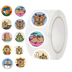 500pcs/roll Cute Capybara Cartoon Graffiti Stickers DIY Phone Guitar Laptop Notebook Suitcase Waterproof Sticker Kids Toy (ONLINE ORDER ONLY)