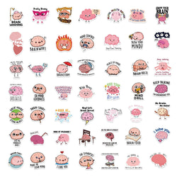 10/30/50PCS Cute Brain Pink Stickers Funny Cartoon Graffiti DIY Diary Laptop Guitar Luggage Skateboard  Waterproof Decal Toy (Online Order Only)