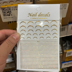 1Pc Laser Silver Gold Lines Stripe Nail Sticker Metal Strip Luxury Nails Slider Self Adhesive Slider Papers Transfer Stickers *& (Online Order Only)