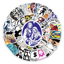 10/30/50pcs Christians Religion Jesus Graffiti Stickers Cartoon Decals Laptop Notebook Scrapbook Wall Decoration Sticker Kid Toy (Online Order Only)
