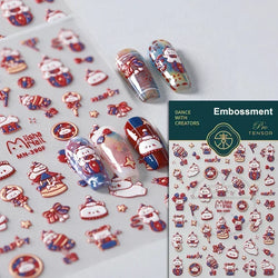 Lovely Dog Puppy Dream Heart Flower Star Pizza Food Sugar Skewers Strawberry Desserts Adhesive Nail Art Stickers Manicure Decals (Online Order Only)