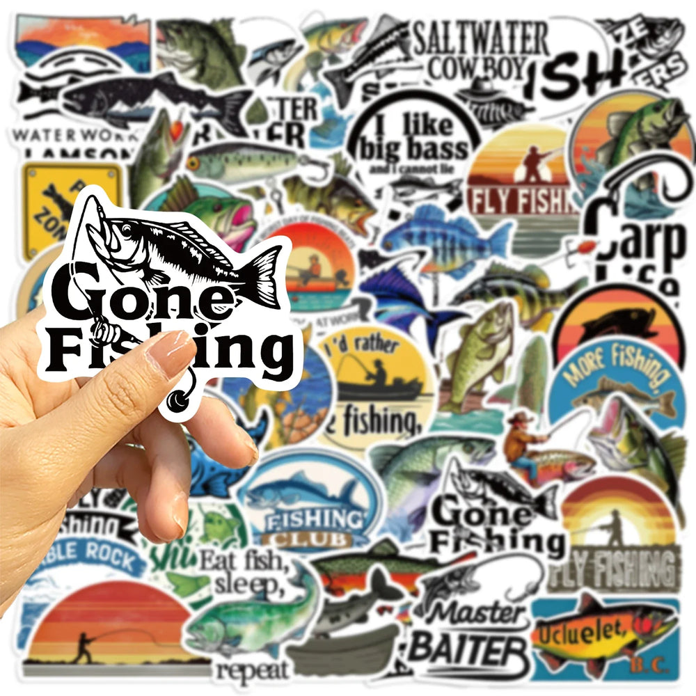 50PCS Cute Fish Animals Graffiti Stickers Skateboard Phone Laptop Waterproof Cool Cartoon DIY Sticker Decals Toy (Online Order Only)
