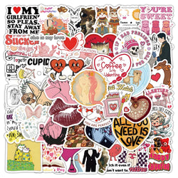 Cute Love Stickers 10/30/50pcs - Romantic Decals for Phone, Fridge, Guitar, Laptop, Scrapbook, DIY Gifts, Cartoon Graffiti (Online Order Only)