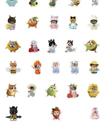 10/30/54PCS Funny Cat Stickers Animal Graffiti DIY Kids Toys Luggage Laptop Phone Guitar Car Bike Skateboard Decoration Sticker (Online Order Only)