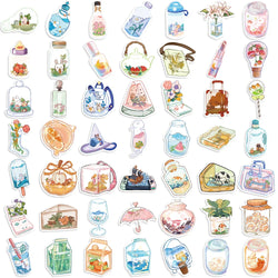 50Pcs Cute Cartoon Animals Plants Glass Stickers DIY Phone Guitar Laptop Notebook Suitcase Cup Waterproof Sticker Kids Toy﻿ (ONLINE ORDER ONLY)