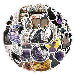 10/30/50pcs Vintage Gothic Magic World Witch Cat Anime Stickers Laptop Motorcycle Luggage Car Phone Waterproof Sticker Decals (Online Order Only)