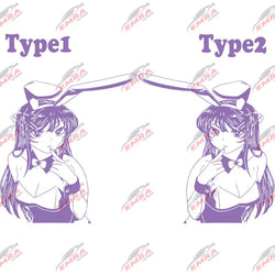 Anime Sticker Rabbit Girl For Car Stickers Decoration Window Door Rear Windshield External Accessories Die Cutting Vinyl Decals (ONLINE ORDER ONLY)