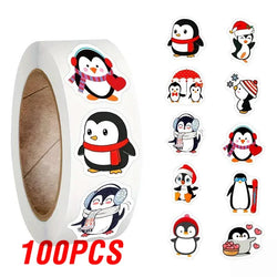 100-500pcs Penguin Christmas Stickers Thank You Sticker DIY Gift Baking Package Decoration Lables Scrapbooking Stationery (Online Order Only)