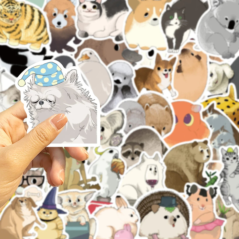 50PCS Mixed Animals Rabbit Panda Cat Sticker Aesthetic DIY Korean Stationery Decoration Scrapbooking School Supplies (ONLINE ORDER ONLY)