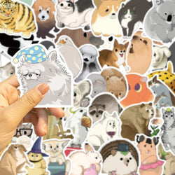 50PCS Mixed Animals Rabbit Panda Cat Sticker Aesthetic DIY Korean Stationery Decoration Scrapbooking School Supplies (ONLINE ORDER ONLY)