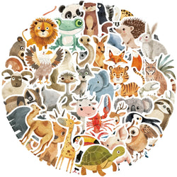50pcs Cute Childrens Book Paintings Stickers Vinyl Waterproof Stickers for Kids Toy Animals Decals for Loptop Water Bottle Phone (ONLINE ORDER ONLY)