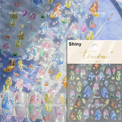 Beach Colourful Conch Dolphin Shell Starfish Jellyfish Star Summer Sea Wave Vacation Mode Water Bubble Nail Art Stickers Decals (Online Order Only)